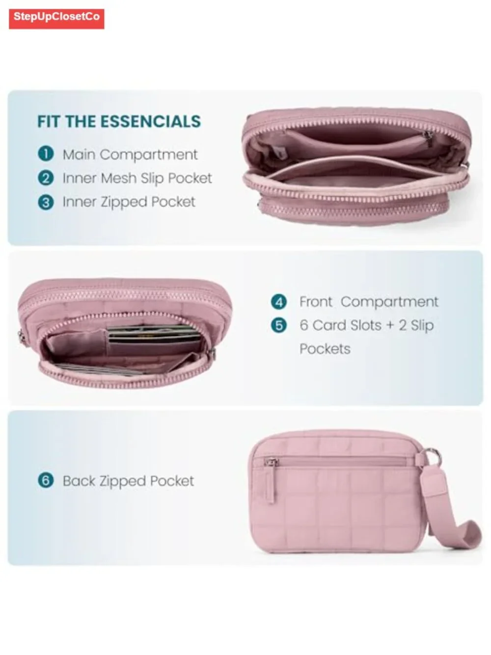 RFID Nylon Wristlet Wallet Women